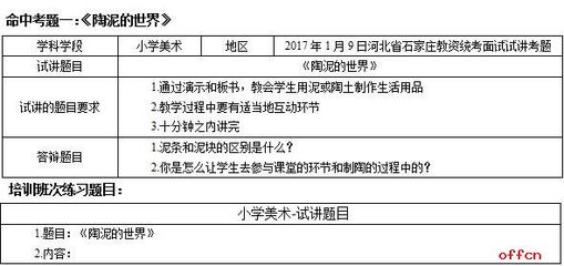 教師資格考試教學演示用品的準備與應用
